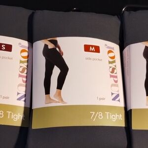 3/$11 Joyspun Gray 7/8 Tights W/ Side Pocket In Sizes S, Med, LG & XXL